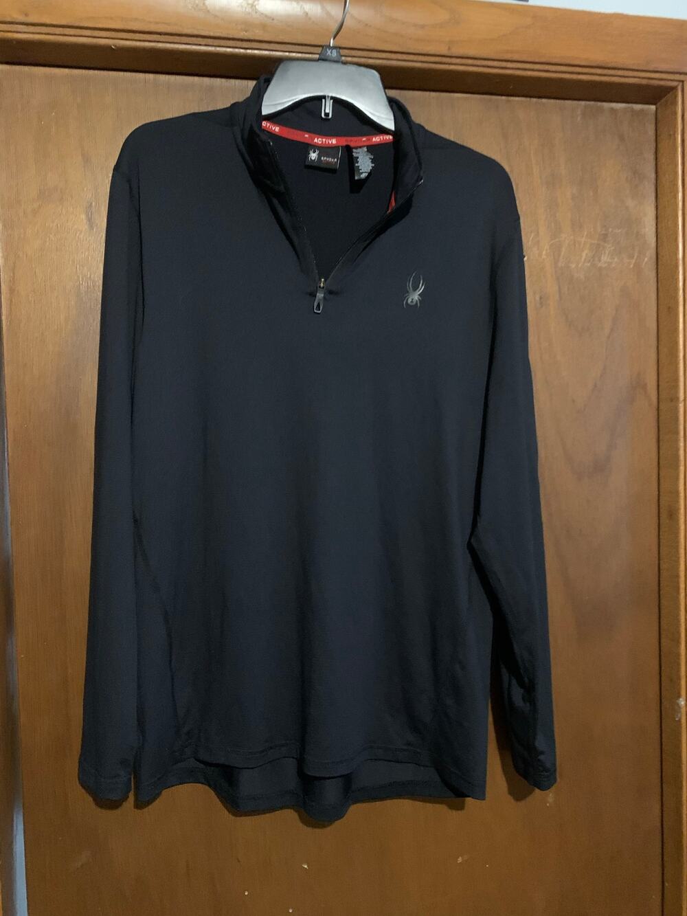 Spyder Active Black Quarter Zip Pullover Long Sleeve Athletic Top Men's M